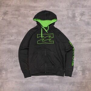 Vintage VTG Y2K 2000's 00's Billabong Black Surfwear Y2K Surf Skate Zip Hoodie